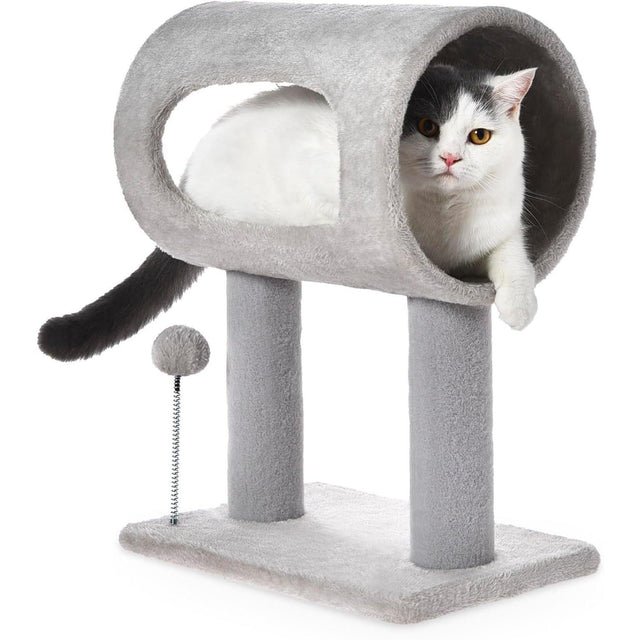 Indoor Cat Tree with Tunnel, Bed & Scratching Post