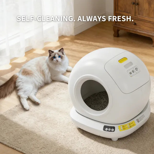Automatic Self-Cleaning Cat Litter Box — App-Controlled, 78L